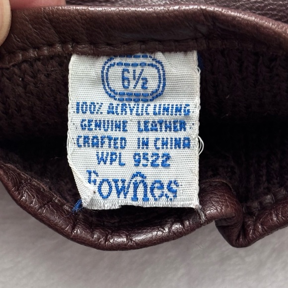 FOWNES Vintage Thinsulate Brown Leather Gloves--6.5 - Picture 9 of 10